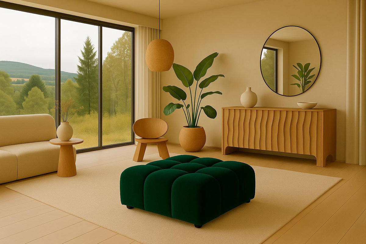 HOCKER, Modulhocker Bolla, stoff Bluvel, Grün - Grün, Holz (96/42/96cm) - Kaiser Möbel