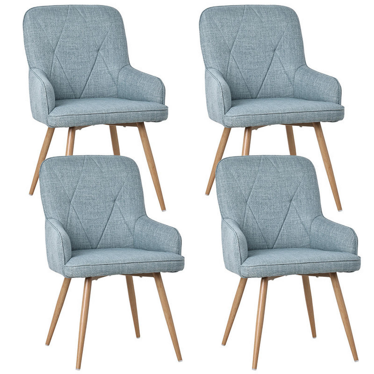 ARMLEHNSTUHL-SET 4 Stück in Stoff(YZ3) - Mintgrün, Textil (57/87/62cm) - HOMAVO