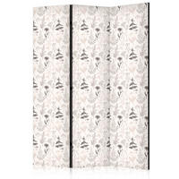 PARAVENT Einseitig Bedruckter 3-tlg 135x172 cm Blumen und Kr uter - Beige, Holz/Textil (135/172/3cm) - Muralo