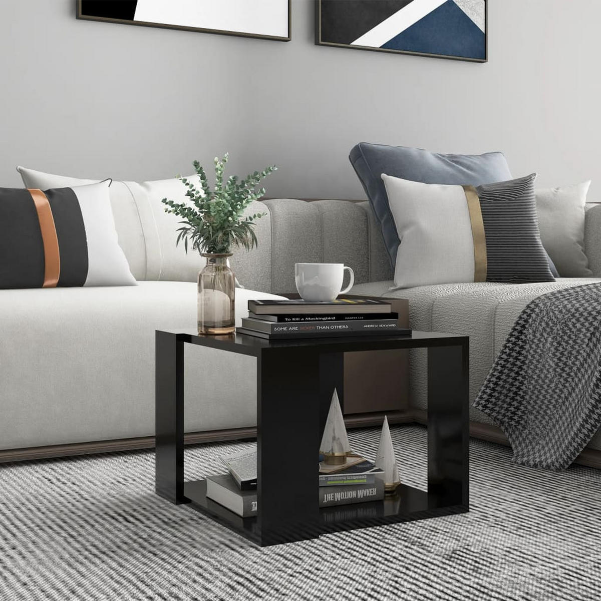 COUCHTISCH Schwarz 40x40x30 cm Holzwerkstoff - Schwarz, Holzwerkstoff (40/40/30cm) - furnicato
