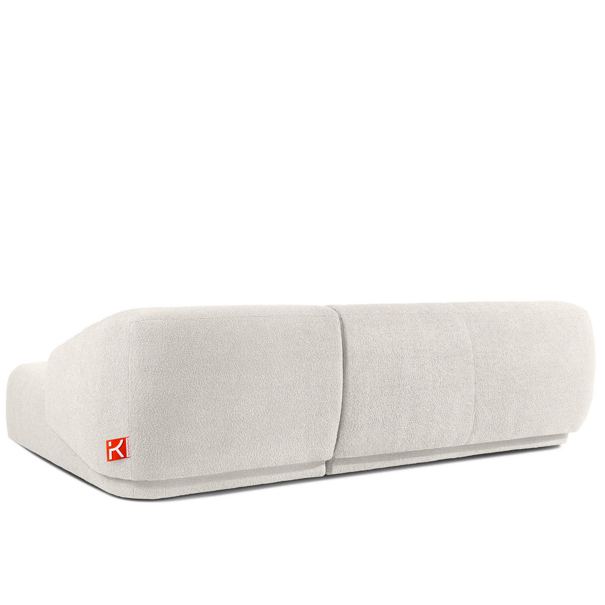 ECKSOFA RECHTS VIRA, Weiß, Bouclé - Schwarz/Weiß, Holz/Holzwerkstoff (300/160cm) - KONSIMO®