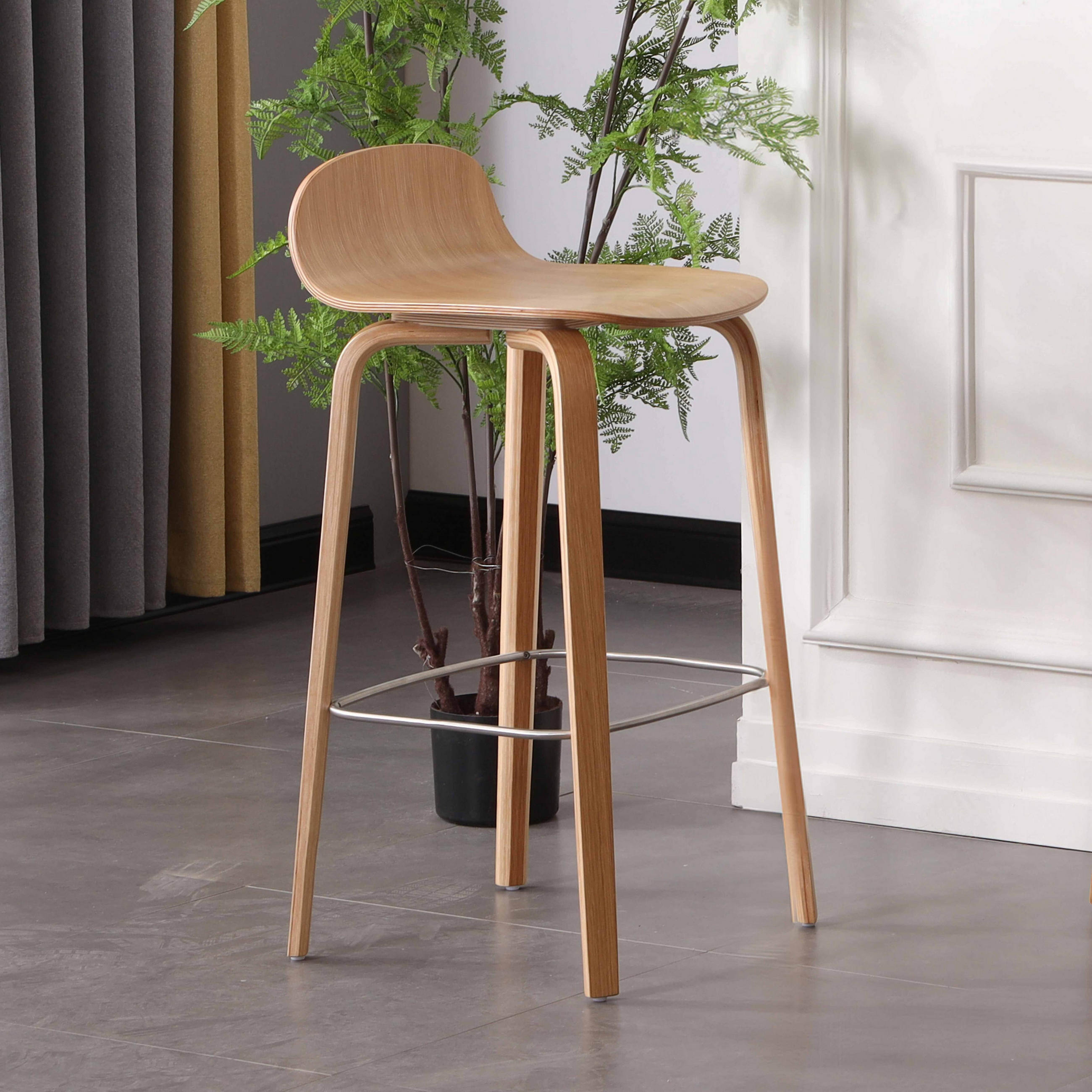BARHOCKER, Braun - Braun, Holz (40/80/38cm) - Oviala
