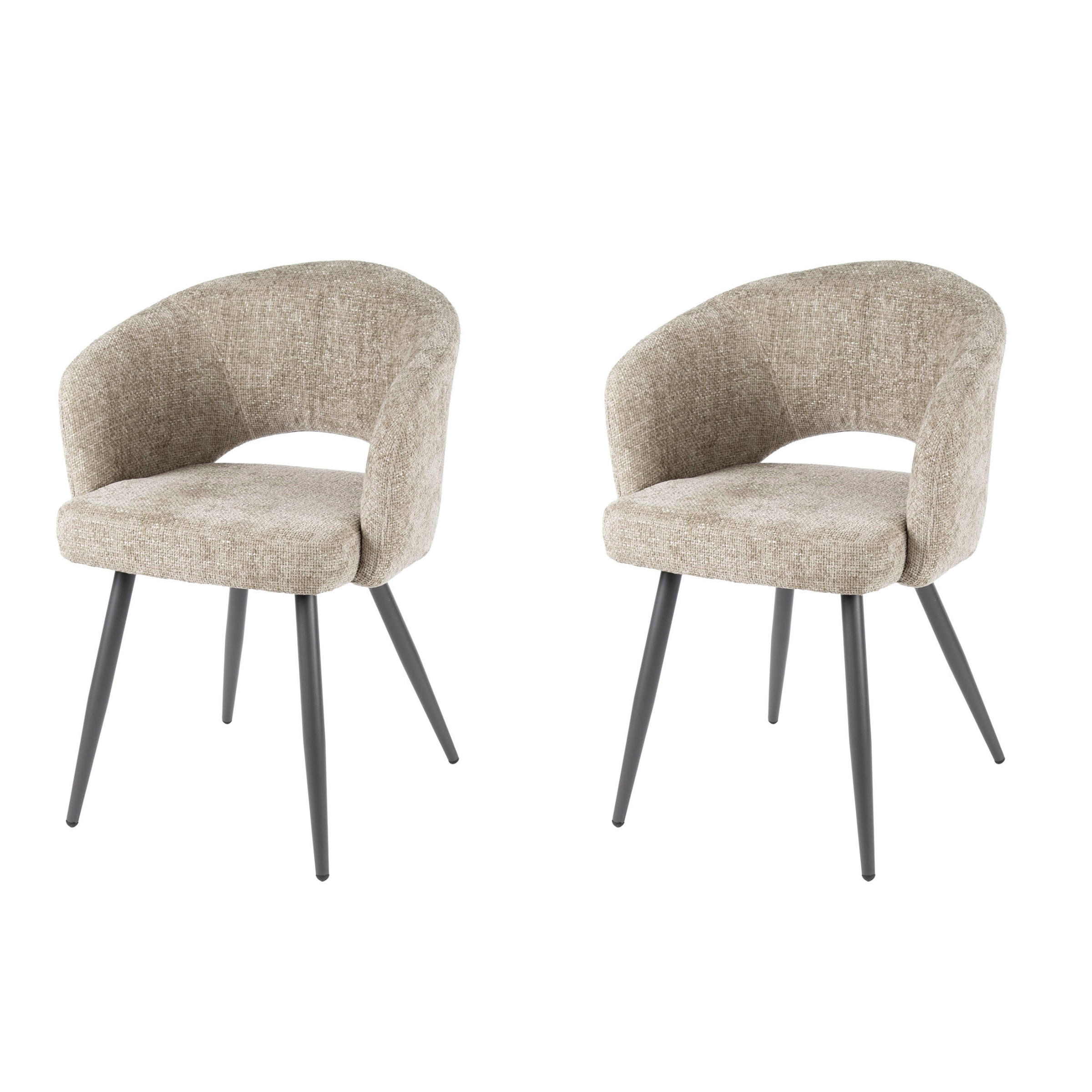 ESSZIMMERSTUHL Salon Beige 56/58/63 cm 2er-Set - Beige, Textil (58/63/56cm) - Hoyz Collection