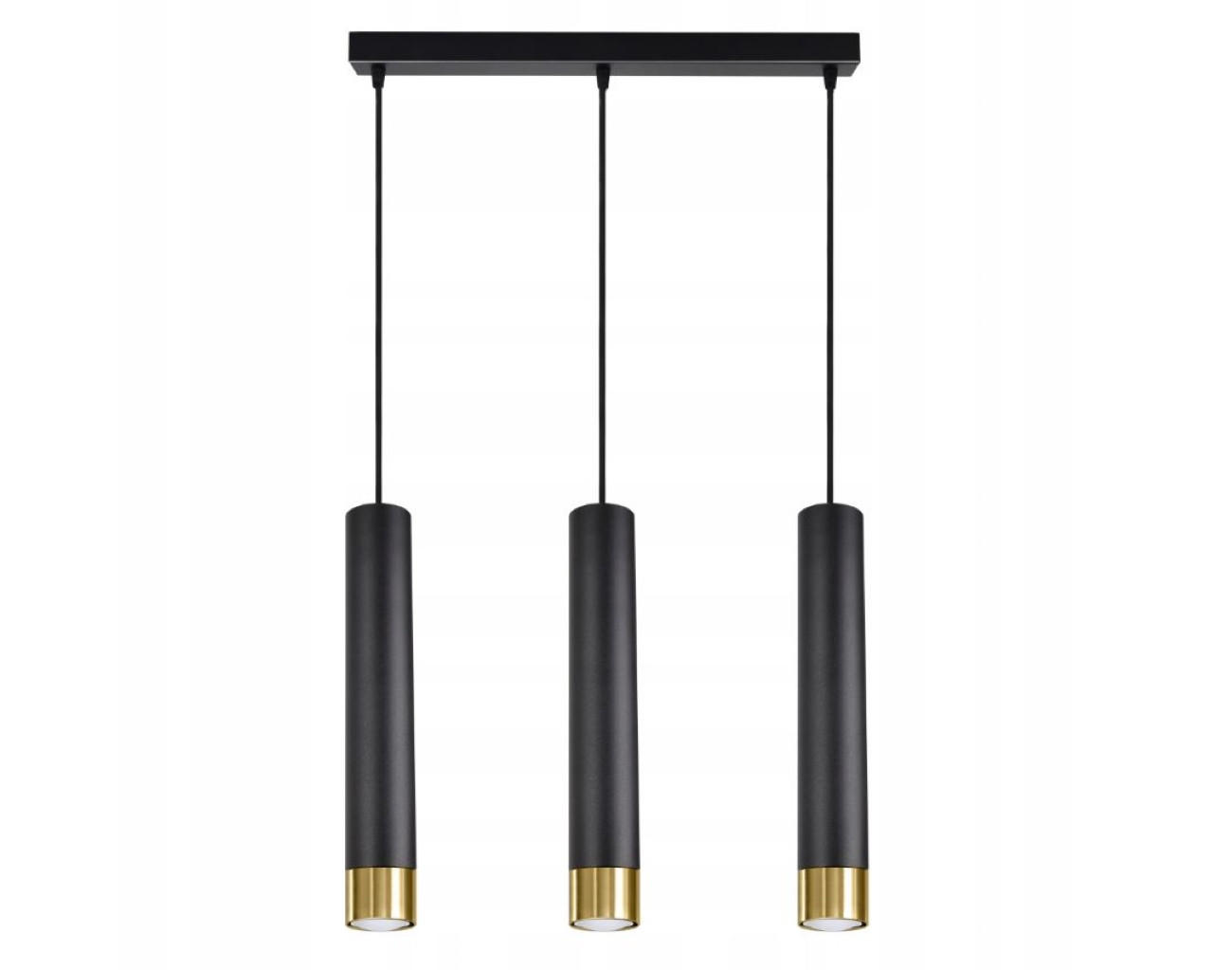 PENDELLEUCHTE Milano Tube - Goldfarben/Schwarz, Glas/Metall (6/50/100cm) - kiki design