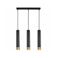 PENDELLEUCHTE Milano Tube - Goldfarben/Schwarz, Glas/Metall (6/50/100cm) - kiki design