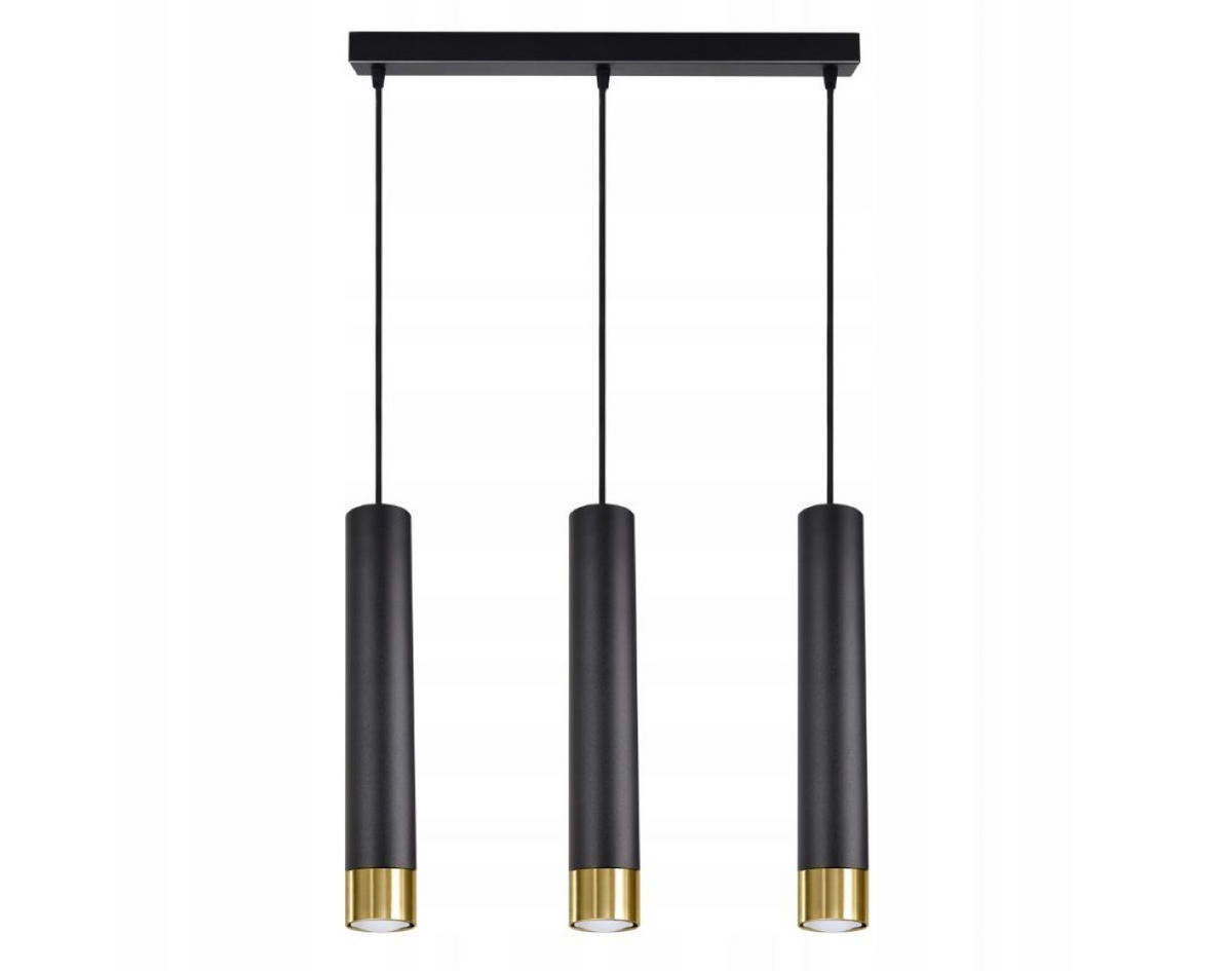 PENDELLEUCHTE Milano Tube - Goldfarben/Schwarz, Glas/Metall (6/50/100cm) - kiki design