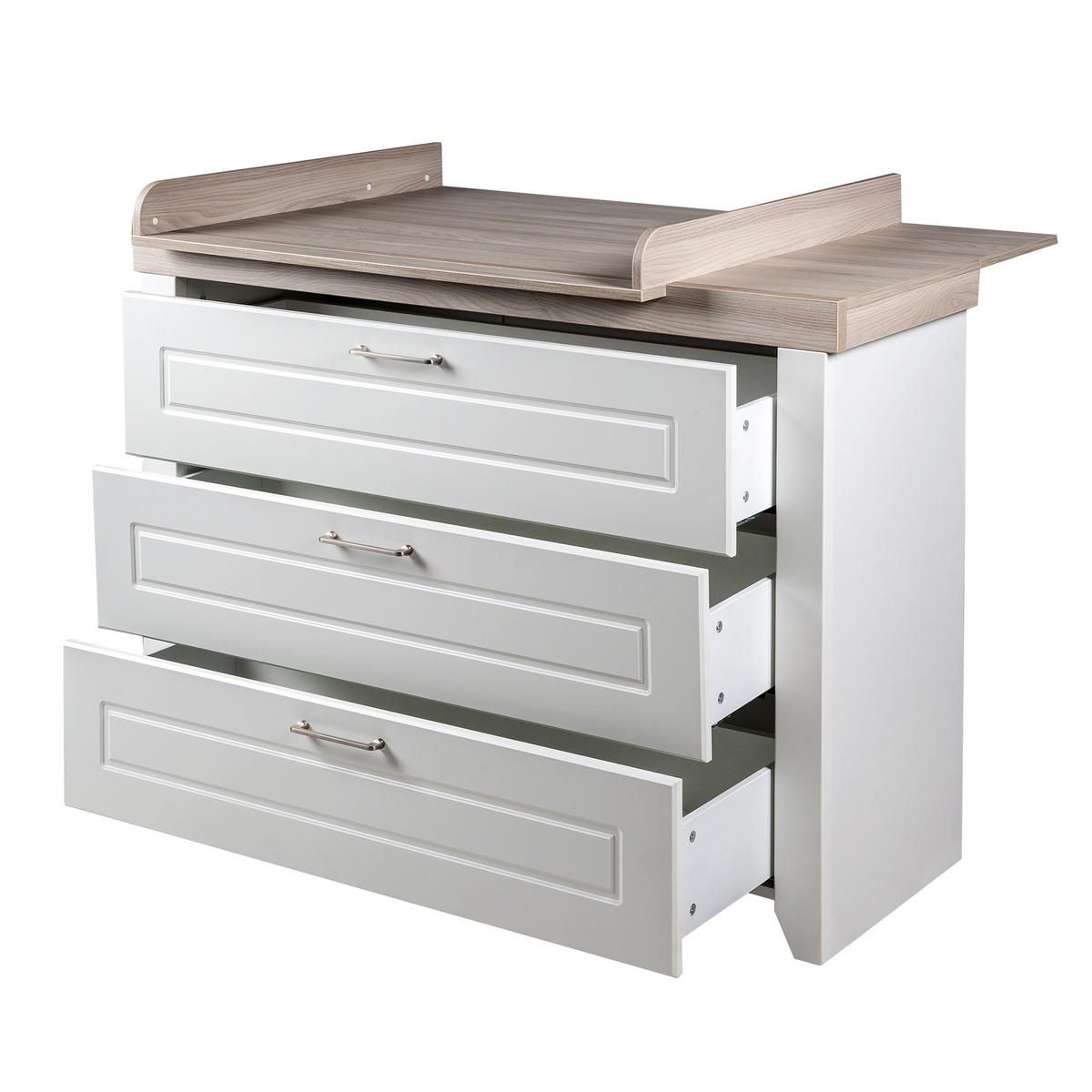 WICKELKOMMODE Felicia - Weiß, Holzwerkstoff/Metall (120/98/75cm) - Roba