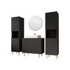 BADMÖBEL-SET Nubia VI - Goldfarben/Schwarz, Holzwerkstoff/Metall (87/79/45cm) - MIRJAN24