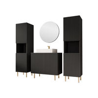 BADMÖBEL-SET Nubia VI - Goldfarben/Schwarz, Holzwerkstoff/Metall (87/79/45cm) - MIRJAN24