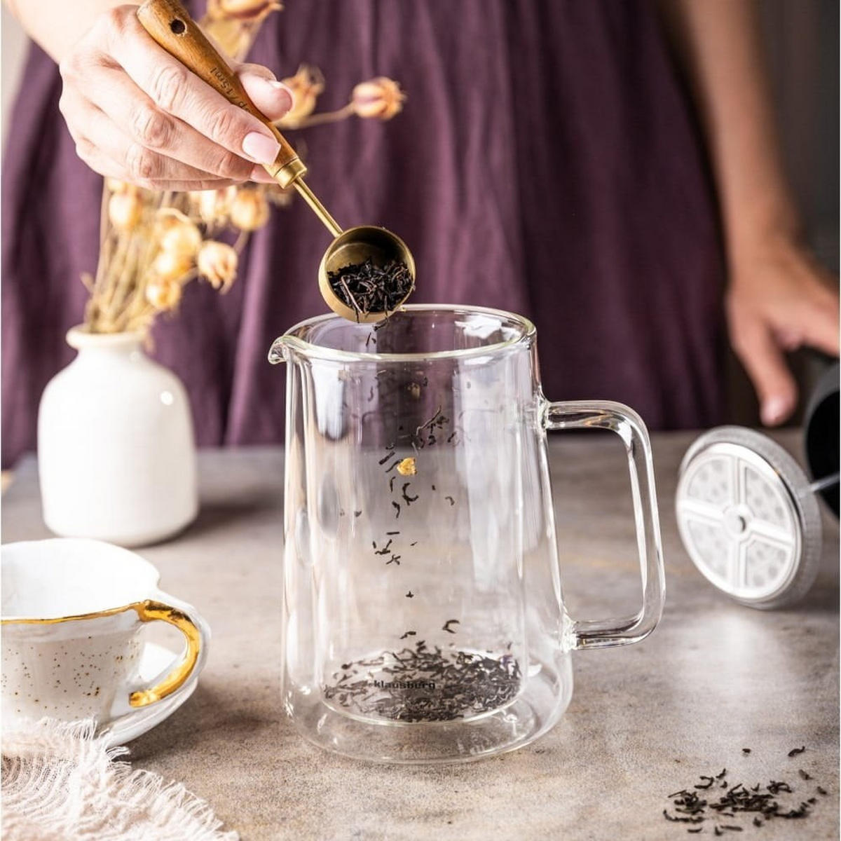 TEEKANNE Weiß 10/10/18 cm KB7724 - Weiß, Glas (0.6L) - Klausberg 
