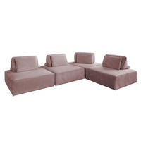 MODULSOFA WIOLO SOFT 4 MODULE 4 KISSEN Pink Cord - Pink/Schwarz, Kunststoff/Textil (333/84/222cm) - KAWOLA