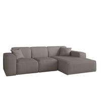 ECKSOFA Celes Premium Stoff Scala - Taupe, Holzwerkstoff/Textil (266/165cm) - Fun Möbel