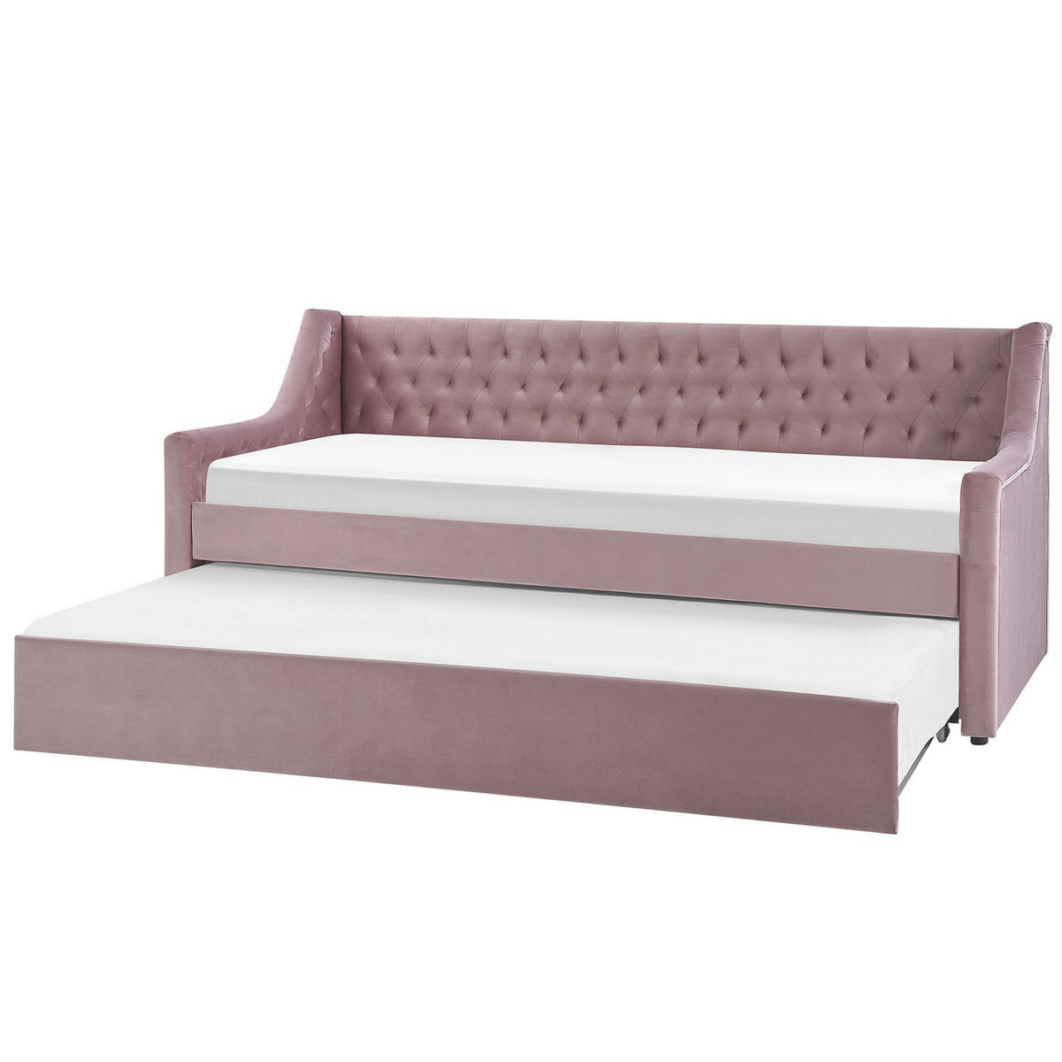 TAGESBETT 90/200cm Rosa Montargis - Pink, Textil (90/200cm) - Beliani