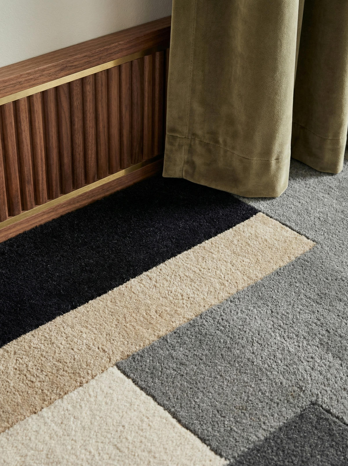 WOLLTEPPICH Geometrisch-Design, handgetuftet THAMES EVA - Grau, Textil (200/290cm) - KADIMA DESIGN