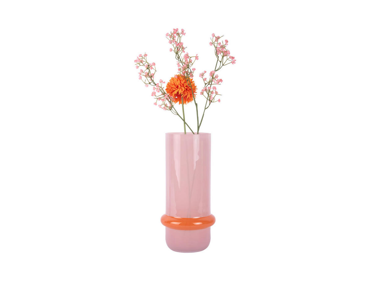VASE Animado Anillo Large - Rosa - 28 cm - Pink, Glas (13.5/28cm) - Present Time