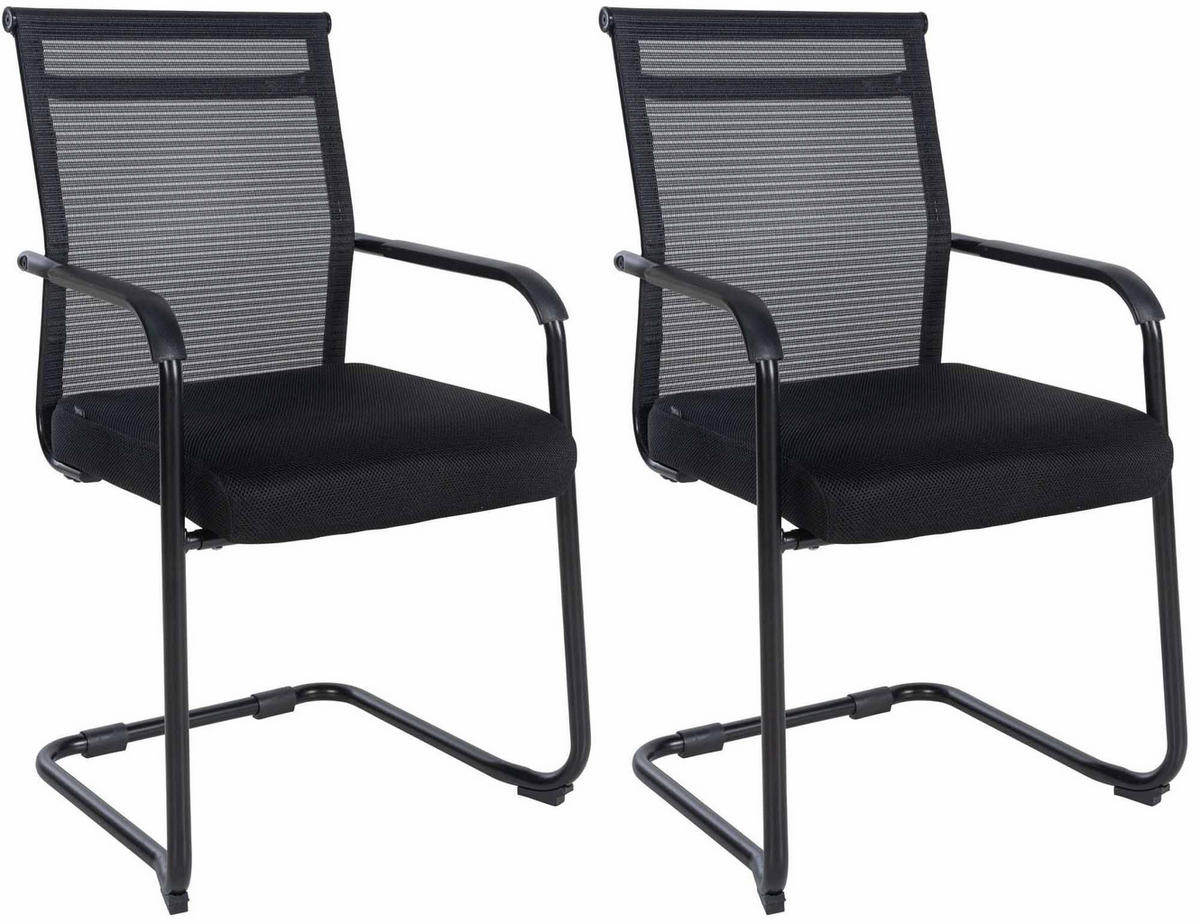 SCHWINGSTUHL 2er Set Stoff schwarz - Schwarz, Textil/Metall (55/95/51cm) - CLP