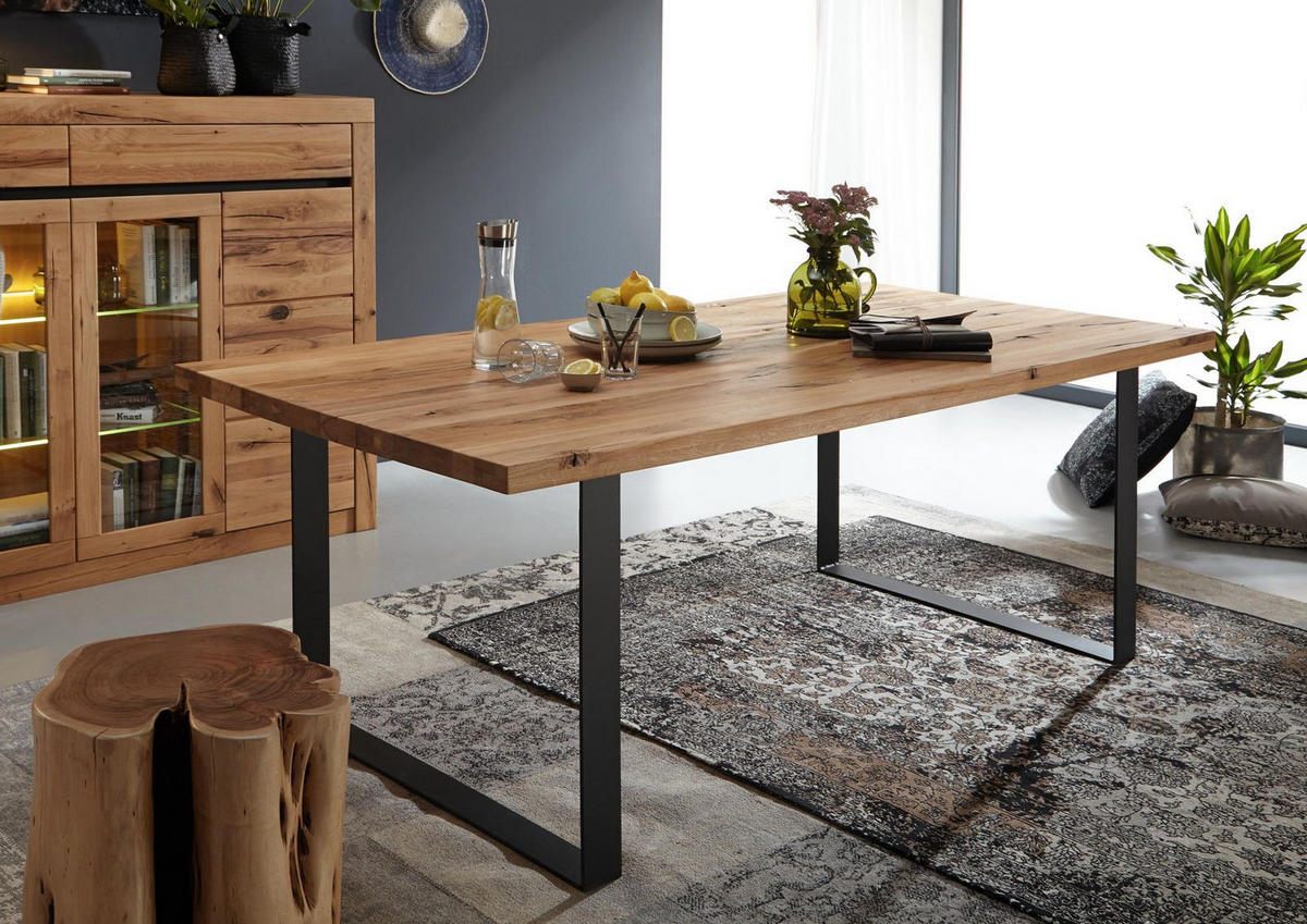 ESSTISCH Wild-/Zerreiche 180x90x76 natur geölt MONTREUX #114 - Naturfarben, Holz (180/90/76cm) - Massivmoebel24