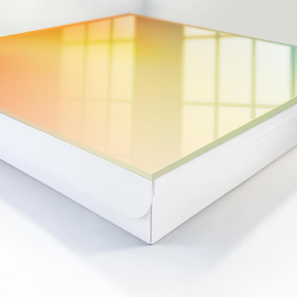 SCHLÜSSELBOX Weiß 30x30 cm – Türöffnung nach rechts - Farbverlauf - Orange, Metall (30/30/5cm) - TULUP