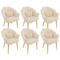 ARMLEHNSTUHL-SET 6 Stück, Blütenblatt-Design, DE-42136, Rosa - Beige, Holzwerkstoff (65.5/85/64cm) - ComfortXL
