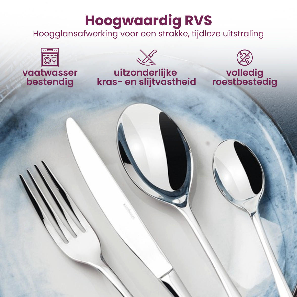 BESTECKSET Rock - Edelstahl - 36-teilig / 6 Personen - Silberfarben, Metall - Sambonet