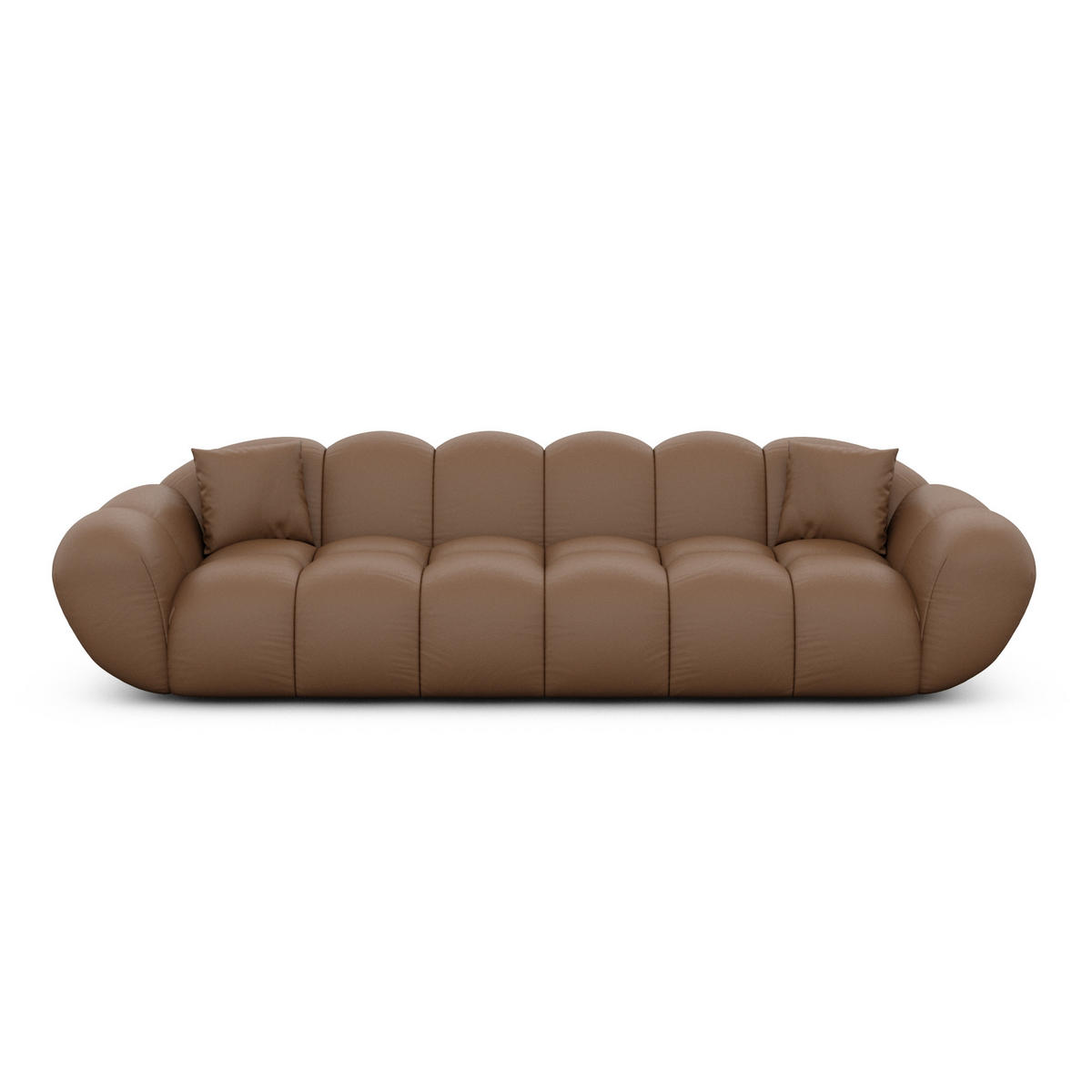 4-SITZER-SOFA Liva Braun Echtleder - Braun, Leder (265/70/93cm) - VAROYAL