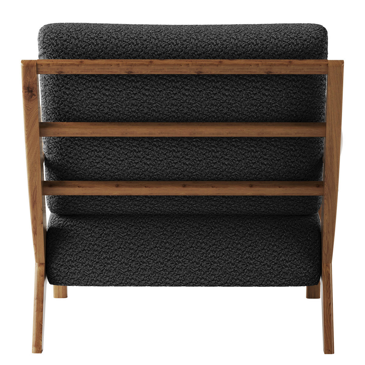 SESSEL - Anthrazit/Braun, Eichenholz/Holz (83/80/75cm) - home24