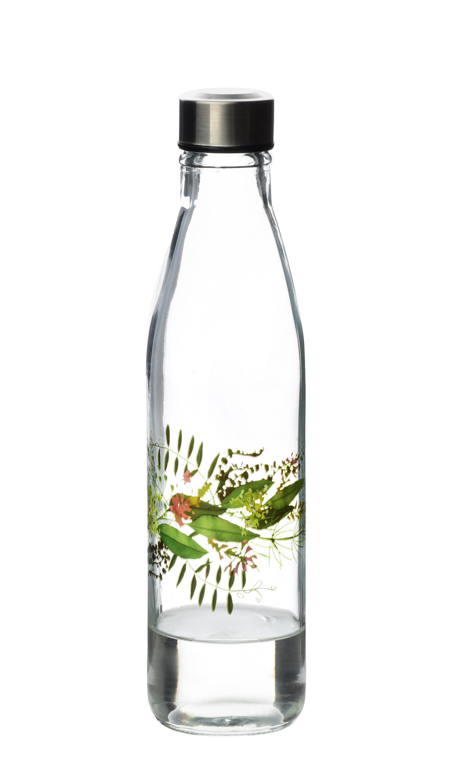 FLASCHE Hollie Idyllic Transparent Grün 7.4/7.4/29.2 cm Glas - Transparent/Grün, Glas (0.75L) - Mondex