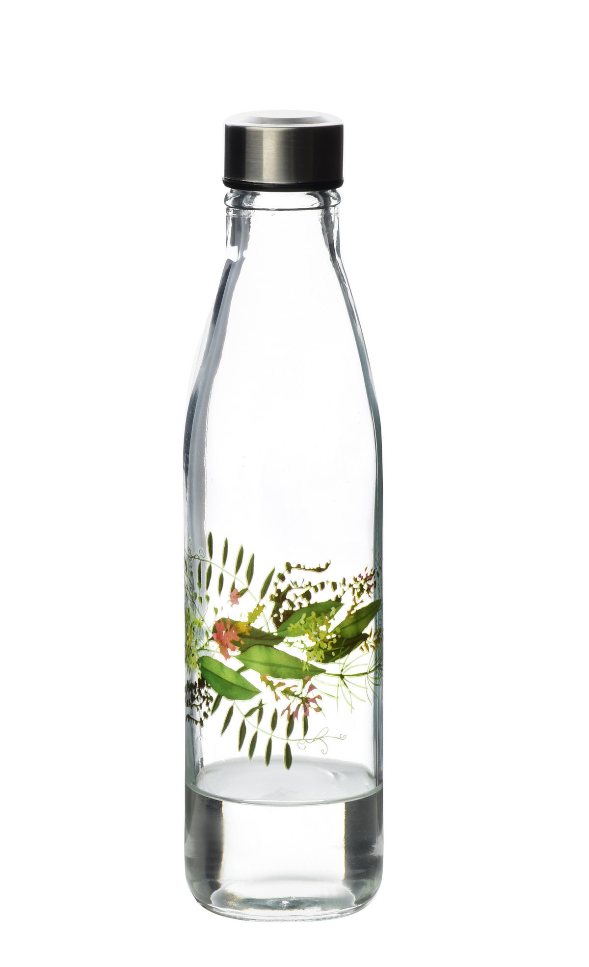 FLASCHE Hollie Idyllic Transparent Grün 7.4/7.4/29.2 cm Glas - Transparent/Grün, Glas (0.75L) - Mondex