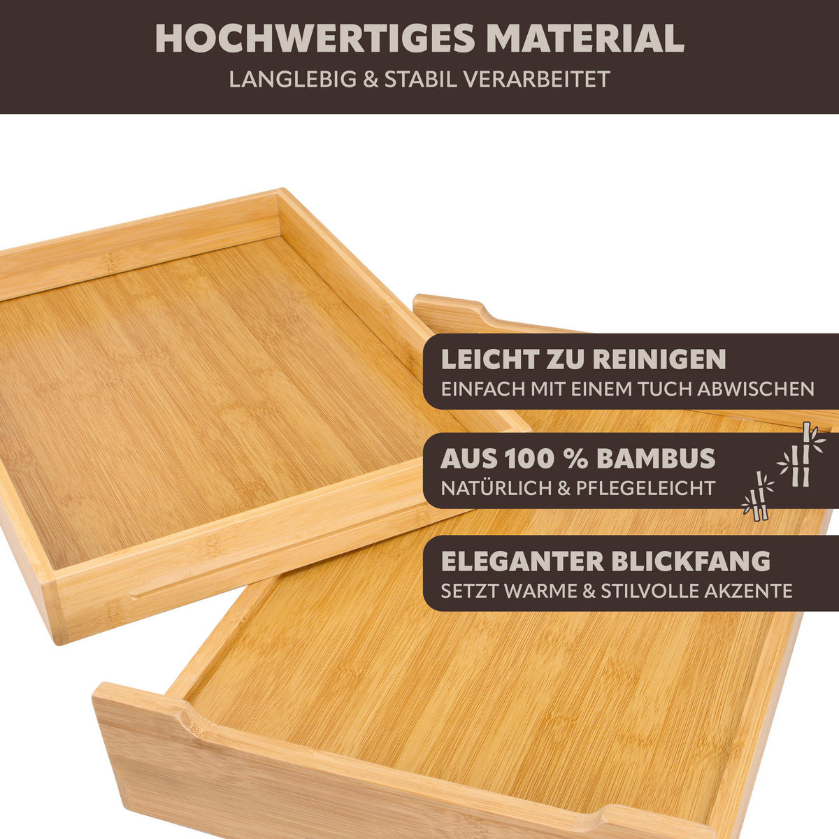 SERVIERTABLETT, Bambus - Braun, Holz (43/10/31cm) - bremermann