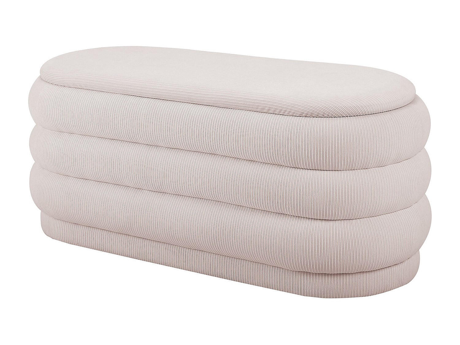 SITZBANK - 112 cmcm x 47 cmcm - Samt, Stoff - Cremefarben - ECAMBI - Creme, Textil (112/49/47cm) - Vente-Unique