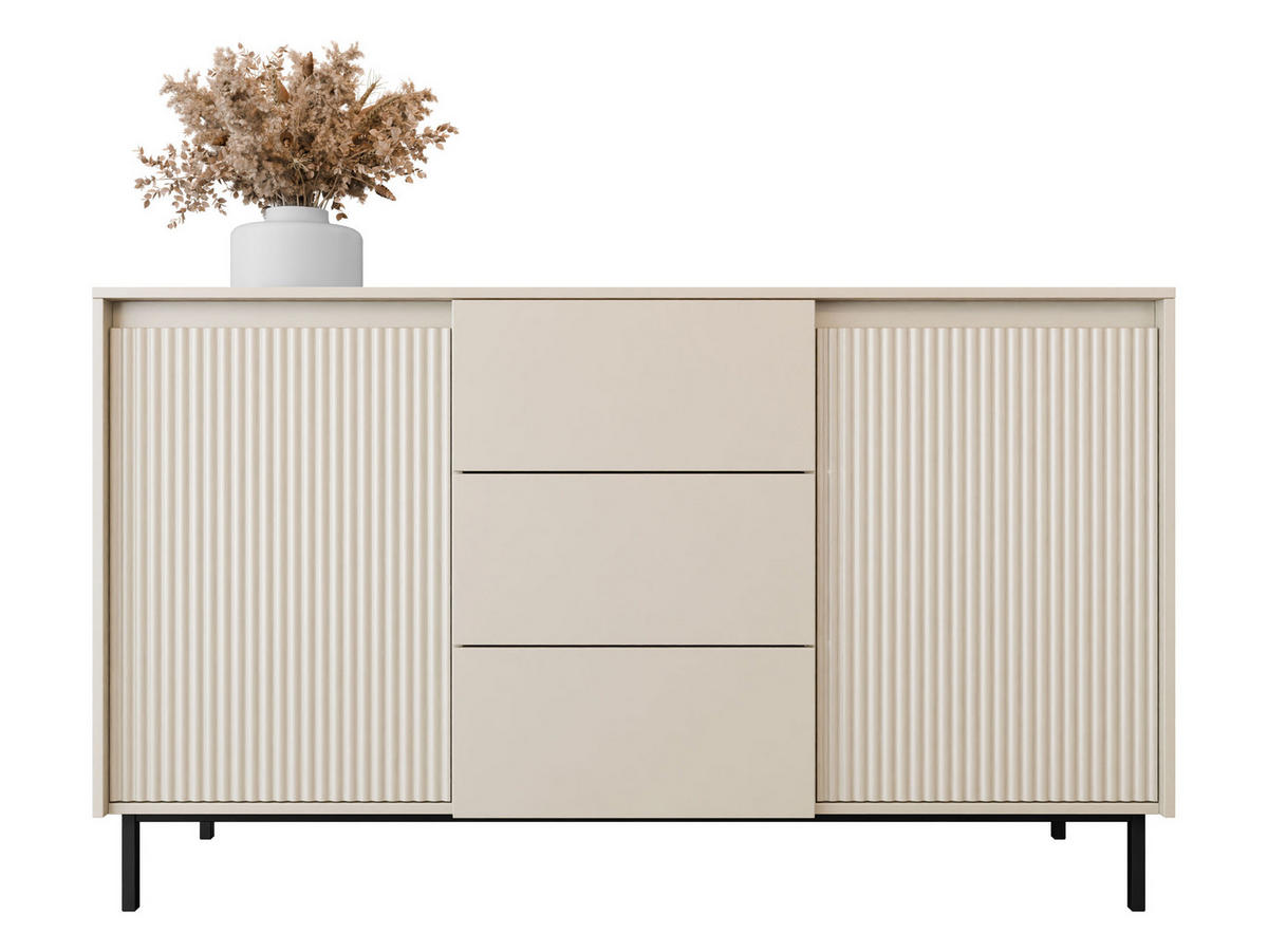 SIDEBOARD Ozmi 2D3SZ - Kaschmir/Schwarz, Holzwerkstoff/Metall (153/90/50cm) - MIRJAN24