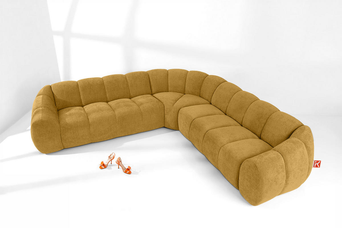 ECKSOFA RECHTS/LINKS FLAVA, Honigfarben - Honig, Holz/Holzwerkstoff (310/310cm) - KONSIMO®