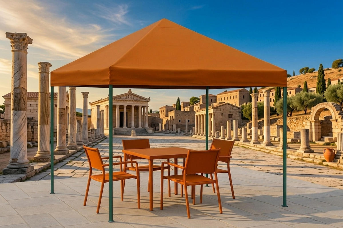 ERSATZDACH für Pavillons 3x3m, Pavillondach Toro, Wasserdicht, Farbe: Terracotta - Braun, Kunststoff (300/0.3/300cm) - TPFGarden