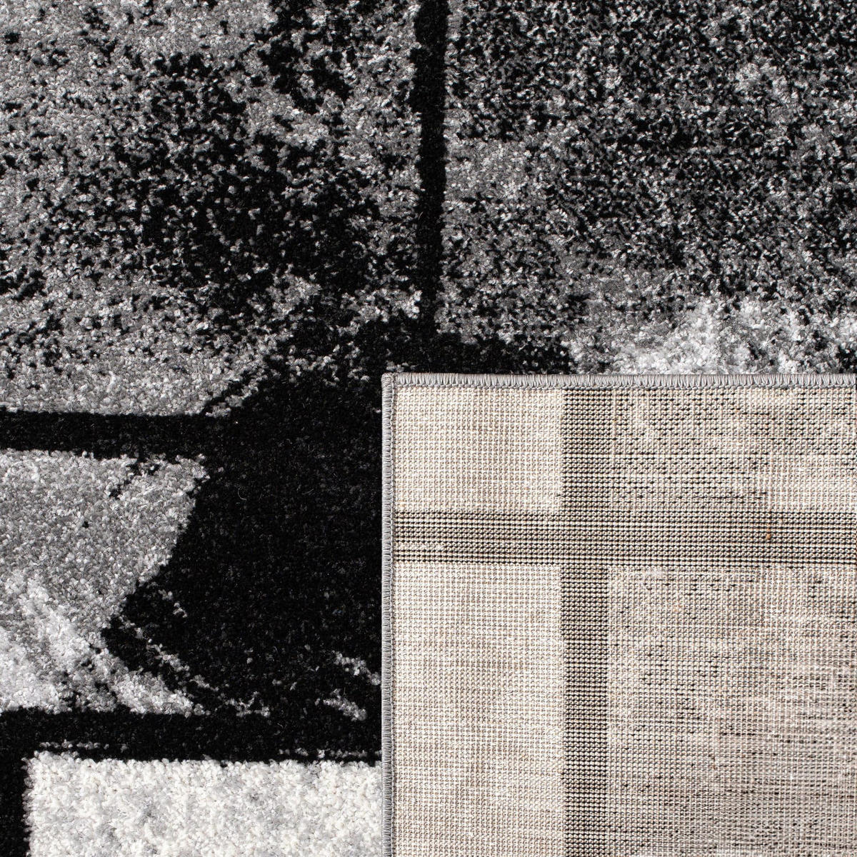 TEPPICH Kurzflor Geometrisches Rechteckmuster Wohnzimmer schmutzabweisend Grau Rechteckig 60x100 - Grau, Textil (60/100cm) - KADIMA DESIGN