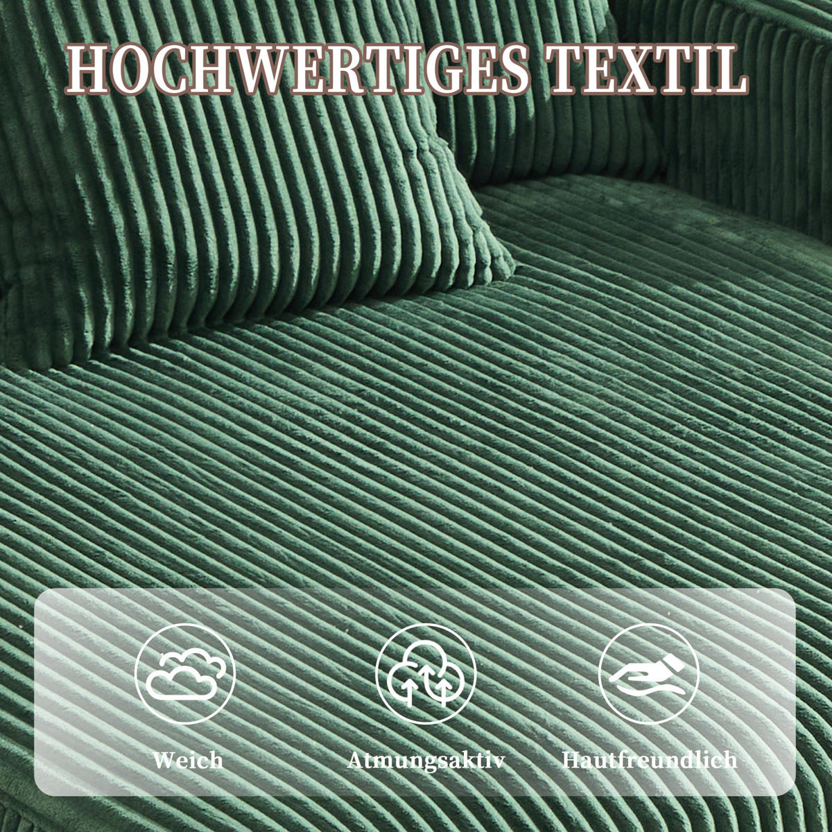 SCHLAFSOFA,SCHLAFSESSEL,SCHLAFCOUCH Grün, Cordbezug mit Beleuchtung&USB und Getränkehalter - Grün, Textil (142/85/128cm) - PARAFTA HOME