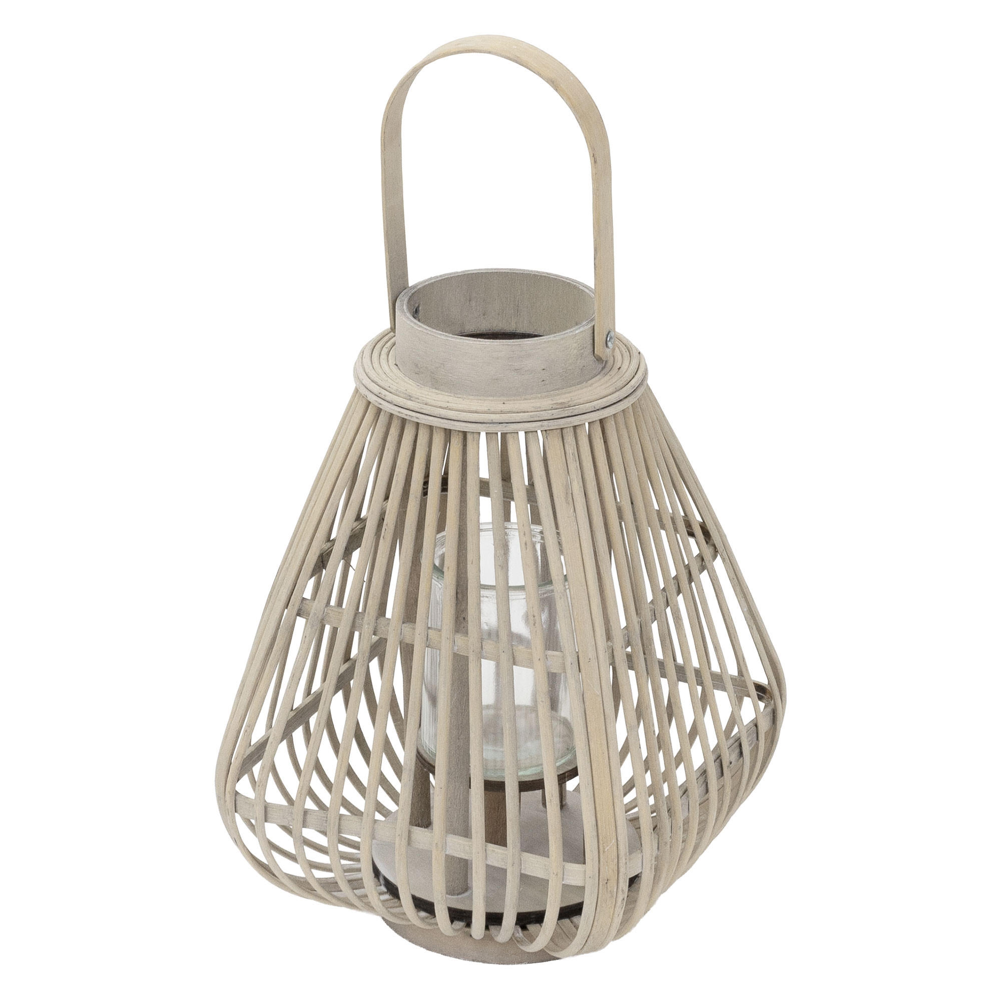 ECD-Germany BAMBUSOVÁ LAMPION V: 42,5 cm, dřevěná barva, styl boho