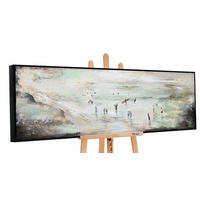 GEMÄLDE Wellenreiten Schattenfugenrahmen Schwarz 150x50 cm - Schwarz, Holz (150/50cm) - YS-art gallery