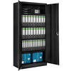 AKTENSCHRANK Blain,180 x 80 x 40 cm,schwarz - Schwarz, Metall (40/180/80cm) - tectake