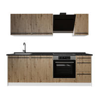 KÜCHENZEILE R-Line, Artisan-Eiche/Weiß, 220 cm Arbeitsplatte Anthrazit - Eiche Artisan/Weiß, Holzwerkstoff (220/81.6/60cm) - Vicco
