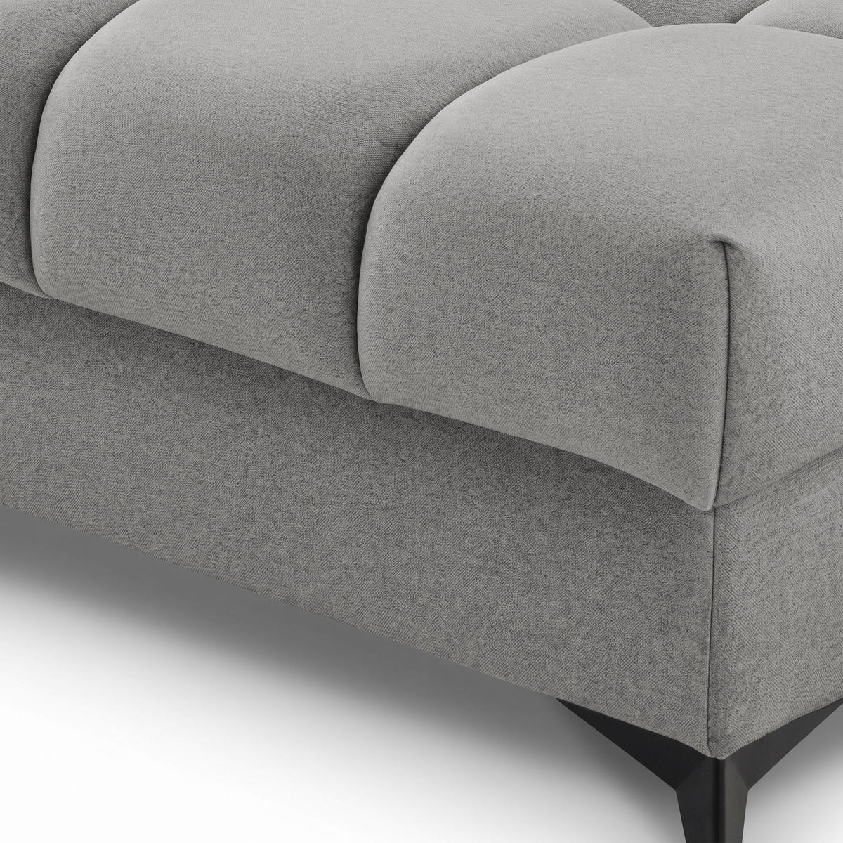 ECKSOFA PUDDING MAXI U Links mit Schlaffunktion 125x330 Velours Grau - Schwarz/Grau, Holz/Textil (203/421cm) - Muffo