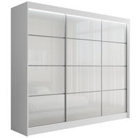 KLEIDERSCHRANK PEKA III mit LED - 250 cm - Weiß - Weiß, Holzwerkstoff (250/215/61cm) - ALTDECOR