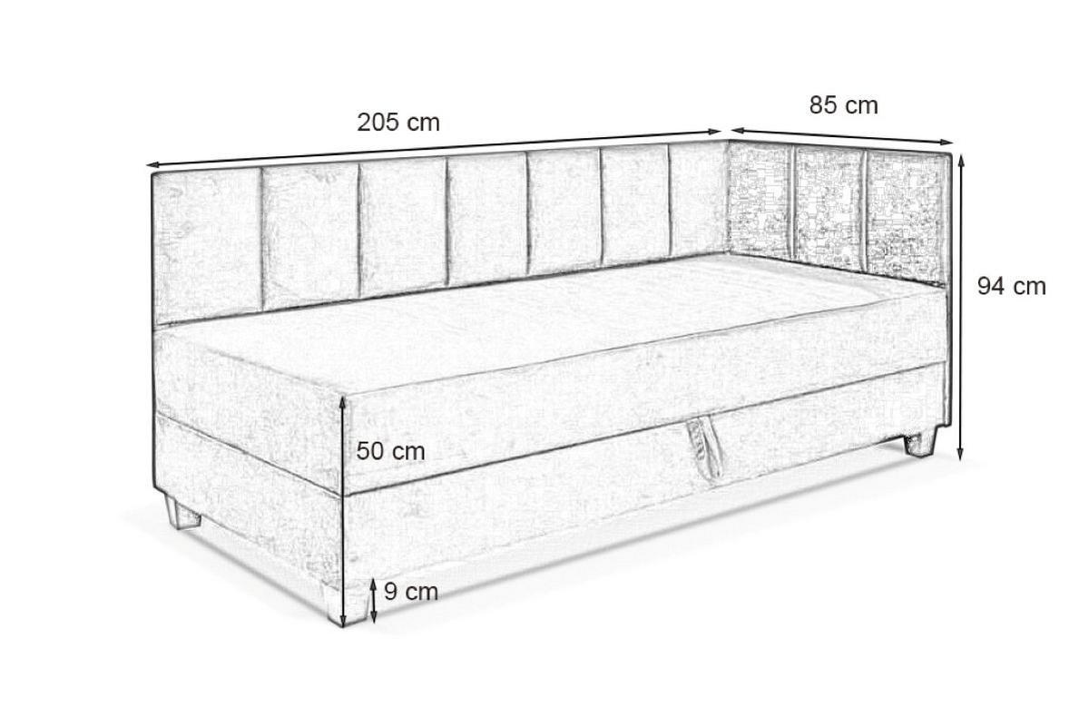 BOXBETT Kinderbett Eryk 80x200 cm mit Matratze und Bettkasten, rechts, hellgrau - Hellgrau, Kunststoff (80/200cm) - Margaret Hadas24