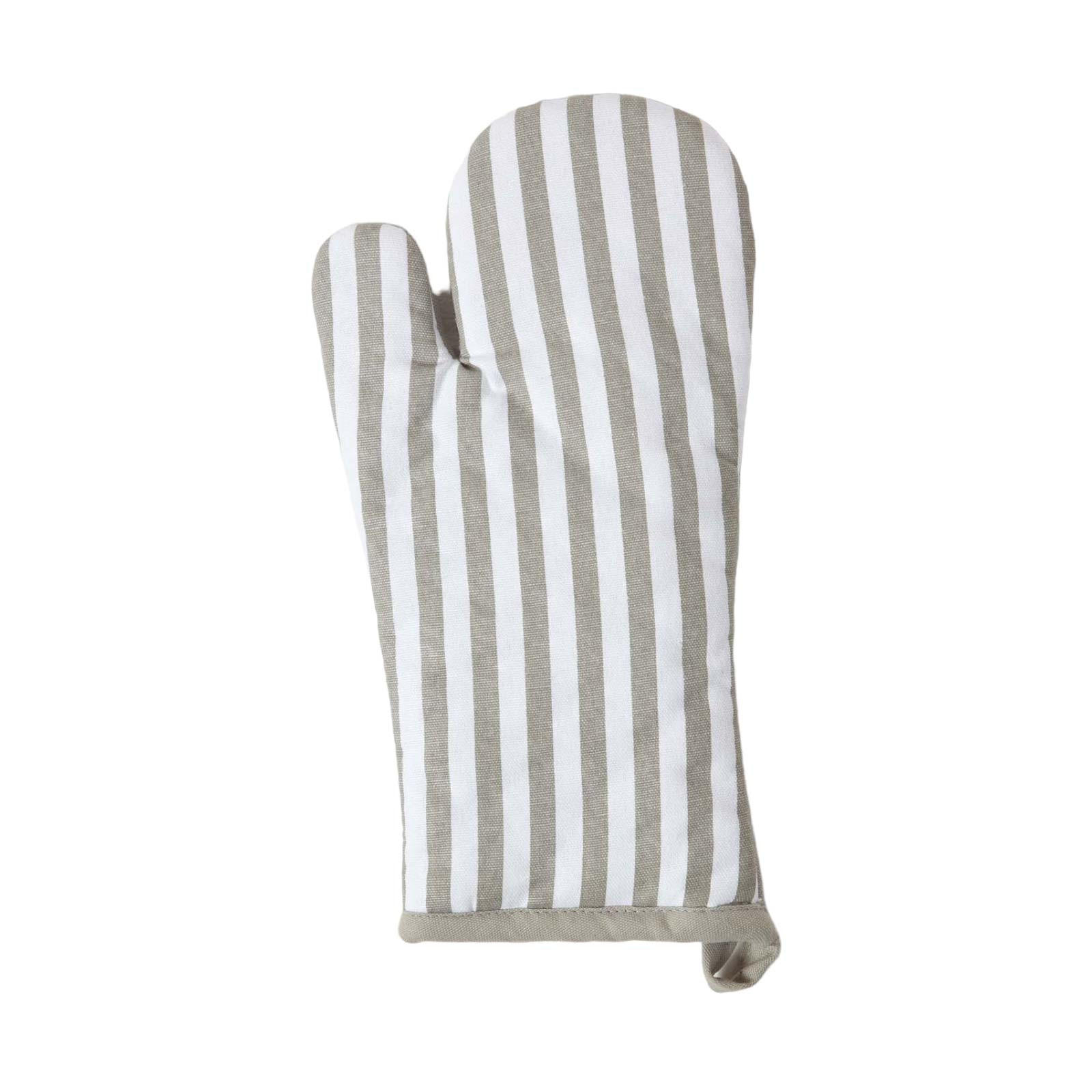 OFENHANDSCHUH grau-weiß 18/32 cm, Baumwolle wattiert - Grau, Textil (18/32cm) - Homescapes
