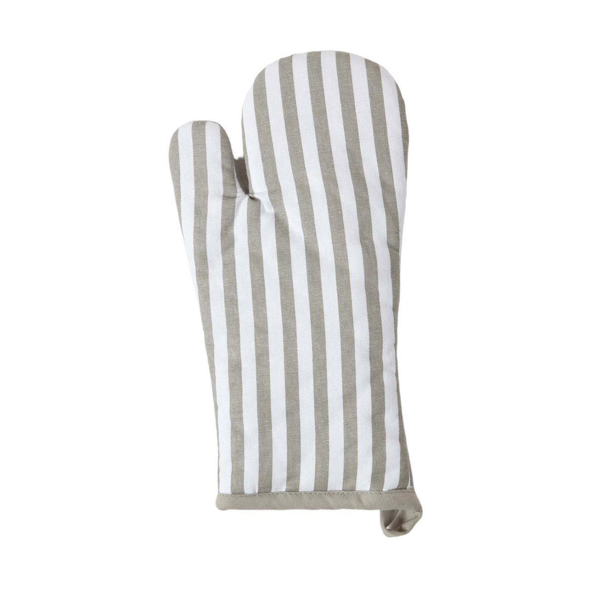 OFENHANDSCHUH grau-weiß 18/32 cm, Baumwolle wattiert - Grau, Textil (18/32cm) - Homescapes