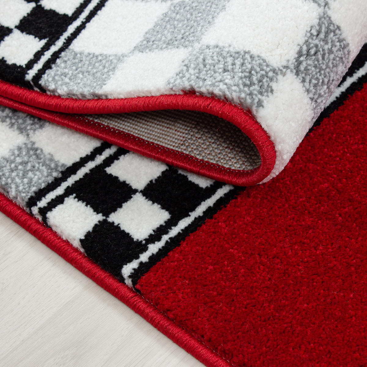 KINDERTEPPICH Rennwagen Polypropylen gewebt saugroboter Kurzflor Kinderzimmer Rot Läufer 80x150 - Rot, Textil (80/150cm) - KADIMA DESIGN