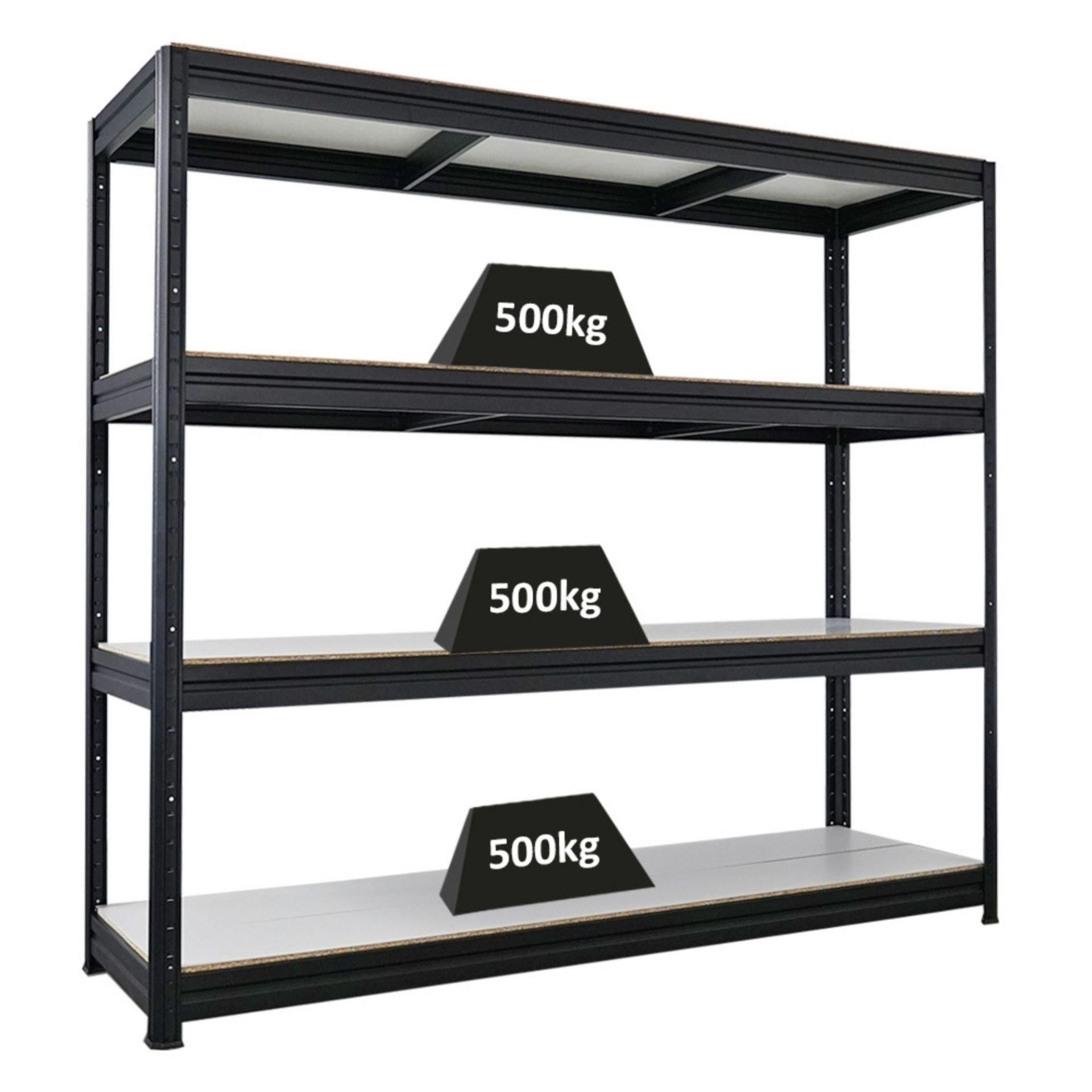 SCHWERLASTREGAL Dino 180x200x60cm Melamin-Ebenen Schwarz - Schwarz, Metall (200/180/60cm) - PROREGAL