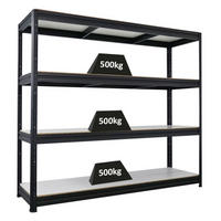 SCHWERLASTREGAL Dino 180x200x60cm Melamin-Ebenen Schwarz - Schwarz, Metall (200/180/60cm) - PROREGAL