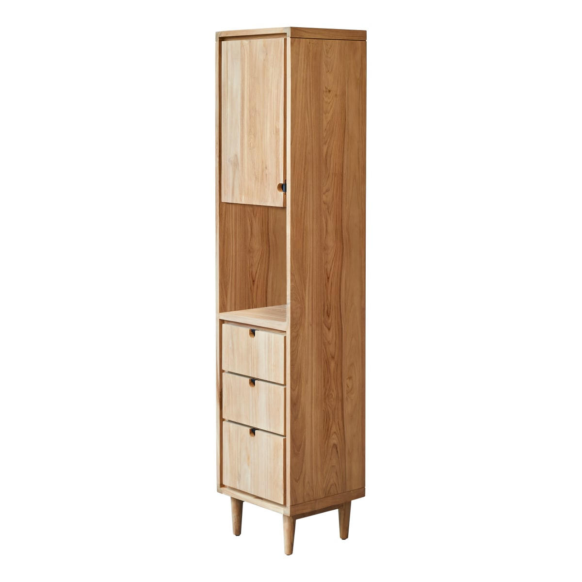 HOCHSCHRANK Jonàk Natur aus Teak - Naturfarben, Holz (40/180/35cm) - Tikamoon