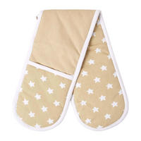 DOPPEL-OFENHANDSCHUH Sterne 18/84 cm, Baumwolle wattiert - Beige, Textil (18/84cm) - Homescapes