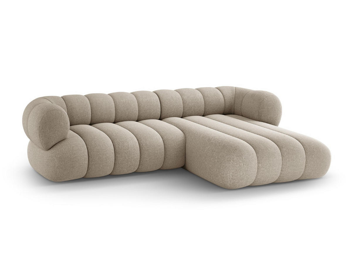 ECKSOFA Koge aus Chenille-Stoff dunkelbeige 5 Sitzplätze - Mokka, Textil (165/270cm) - Cosmopolitan Design